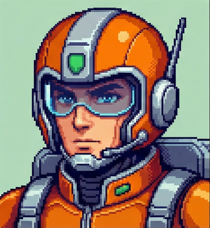 retro pixel avatar example - AI generated pixel art profile picture for Discord and gaming